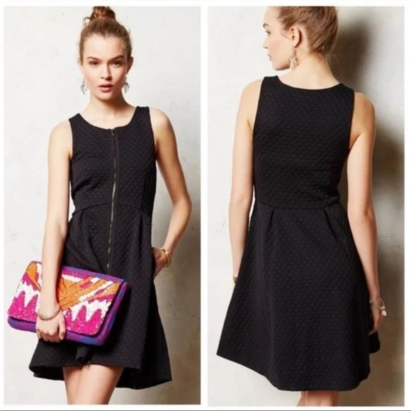leifsdottir black dress Anthropologie Leifsdottir Midi Dress Tasman Black Cotton Eyelet Size 1 –  Celebrity Owned main image 0